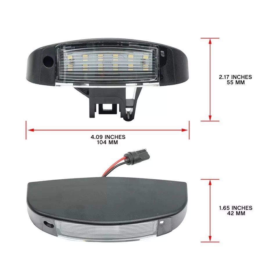 For Fiat Ducato Peugeot Boxer Citroen Jumpy PAIR LED License Number Plate Lights - image 2 of 4