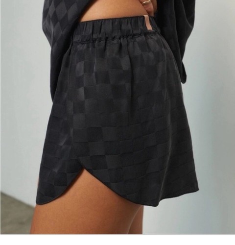 Juego de pijamas de seda lavable Lunya talla S nuevo negro a cuadros jacquard - Imagen 5 de 14