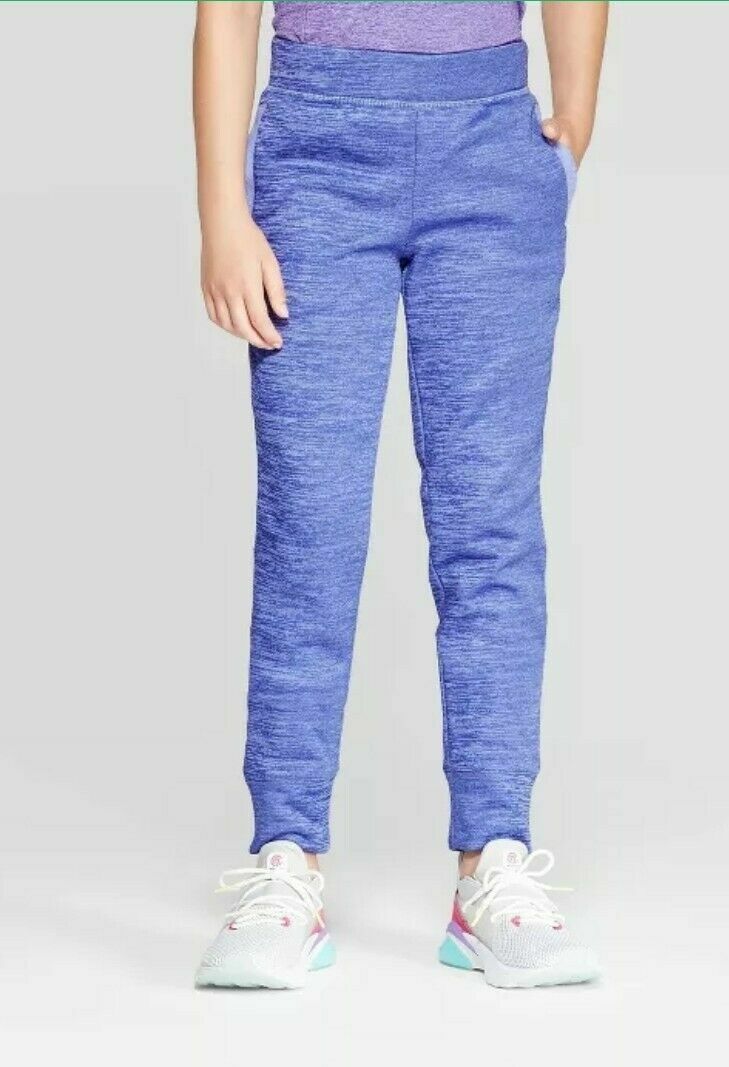 Girls' Cozy Tech Fleece Jogger Pants C9 Champion Blue Heather Size S 6/6X  NWT