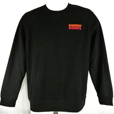 DUNKIN' DONUTS Coffee & Donuts Employee Uniform Sweatshirt Black Size Large NEW