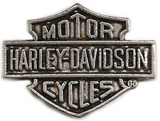 Harley Davidson Logo Biker Collector Pin Antique Silver Plate Made in USA New