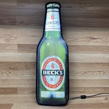 INSEGNA LUMINOSA BOTTIGLIA BIRRA TEDESCA IMPORTATA BECKS VINTAGE 25,75” spedizione rapida