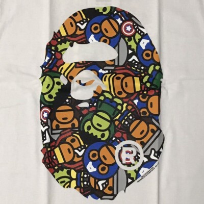 BAPE × Marvel Comics MILO Big Head T-shirt White A Bathing Ape