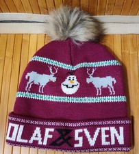 Disney Frozen Snowman OLAF Sven Winter Pom Pom Beanie Knitted Hat