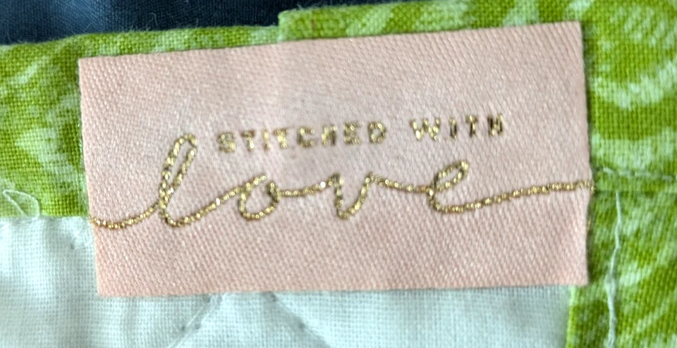 Edredón bebé hecho a mano de algodón ranas verdes lagartos 34"x44" "cosido con amor" Foto 3 de 4