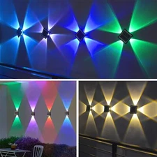 4 LED Solar Power Fence Lights Deck Wall Stair Pools Outdoor Garden Yard Lamp US