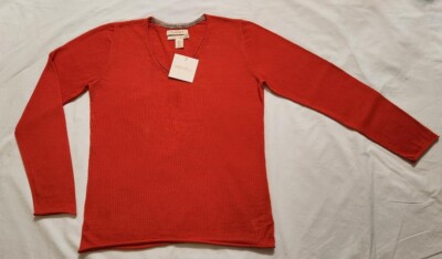 Roter Pullover aus 100% feiner Merinowolle von ELLEN TRACY Größe M