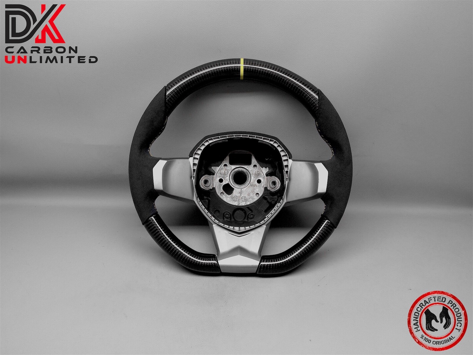 Lamborghini Aventador LP720 LP700 Alcantara Yellow Ring Carbon Steering Wheel v4