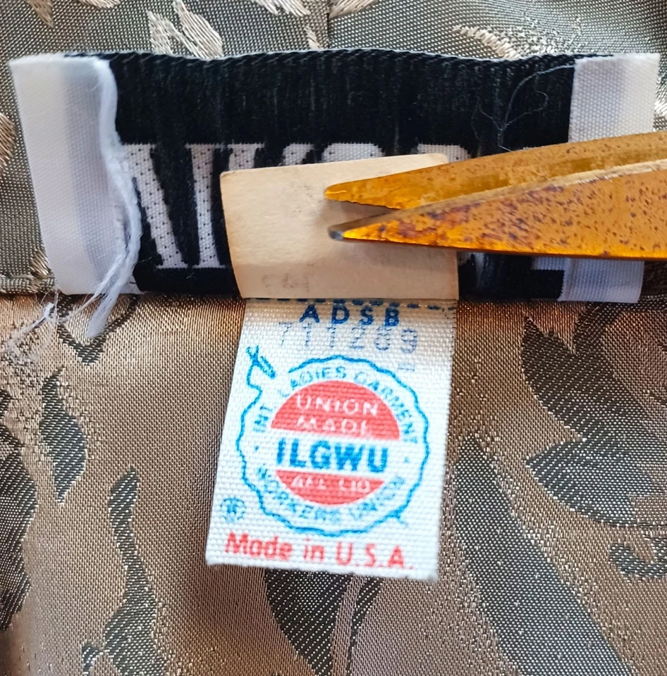 Maxi Falda Blazer Envolvente Vintage Floral Dorado Conjunto Con Cinturón Plisado Hecho por ILGWU Foto 4 de 4