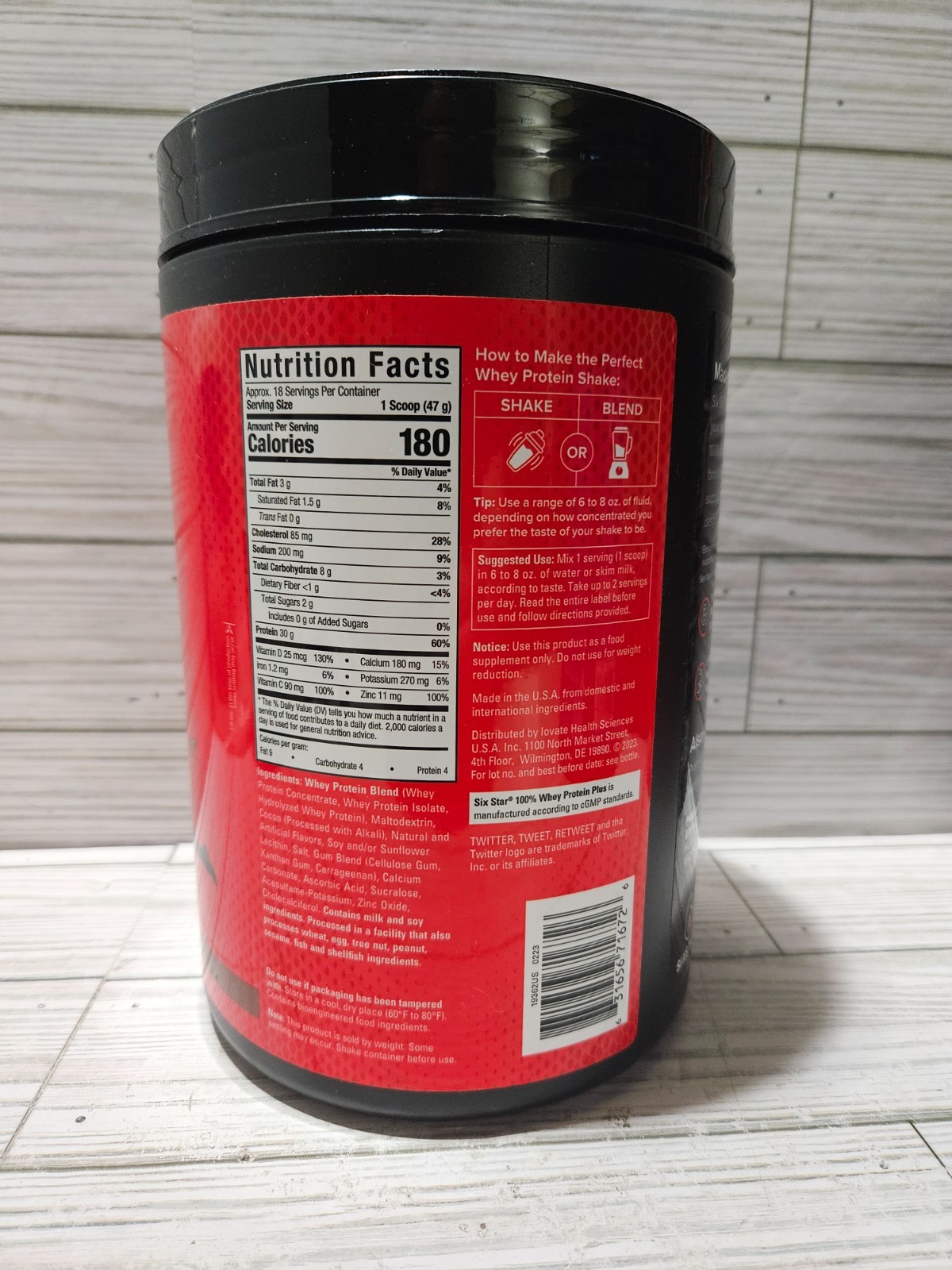 Six Star Whey Protein Plus 30g Protein Powder Triple Chocolate 1.82 lbs 1/2027