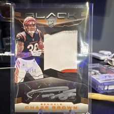 2023 Panini Black Chase Brown Rookie Patch Auto Citrine /50 #207 Bengals