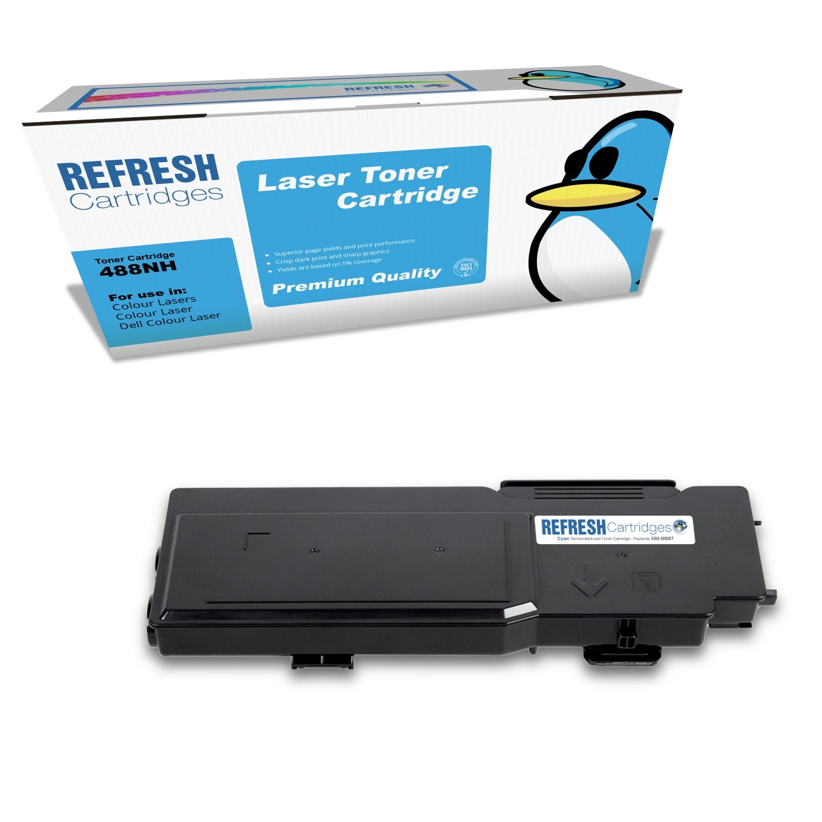 Refresh Cartridges Cyan 593-BBBT Toner Compatible With Dell Printers