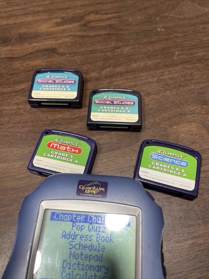 Quantum Leap I Quest ~ LeapFrog ~ Console, Case, 4 Cartridges ~ Tested -Works - Image 2 of 4