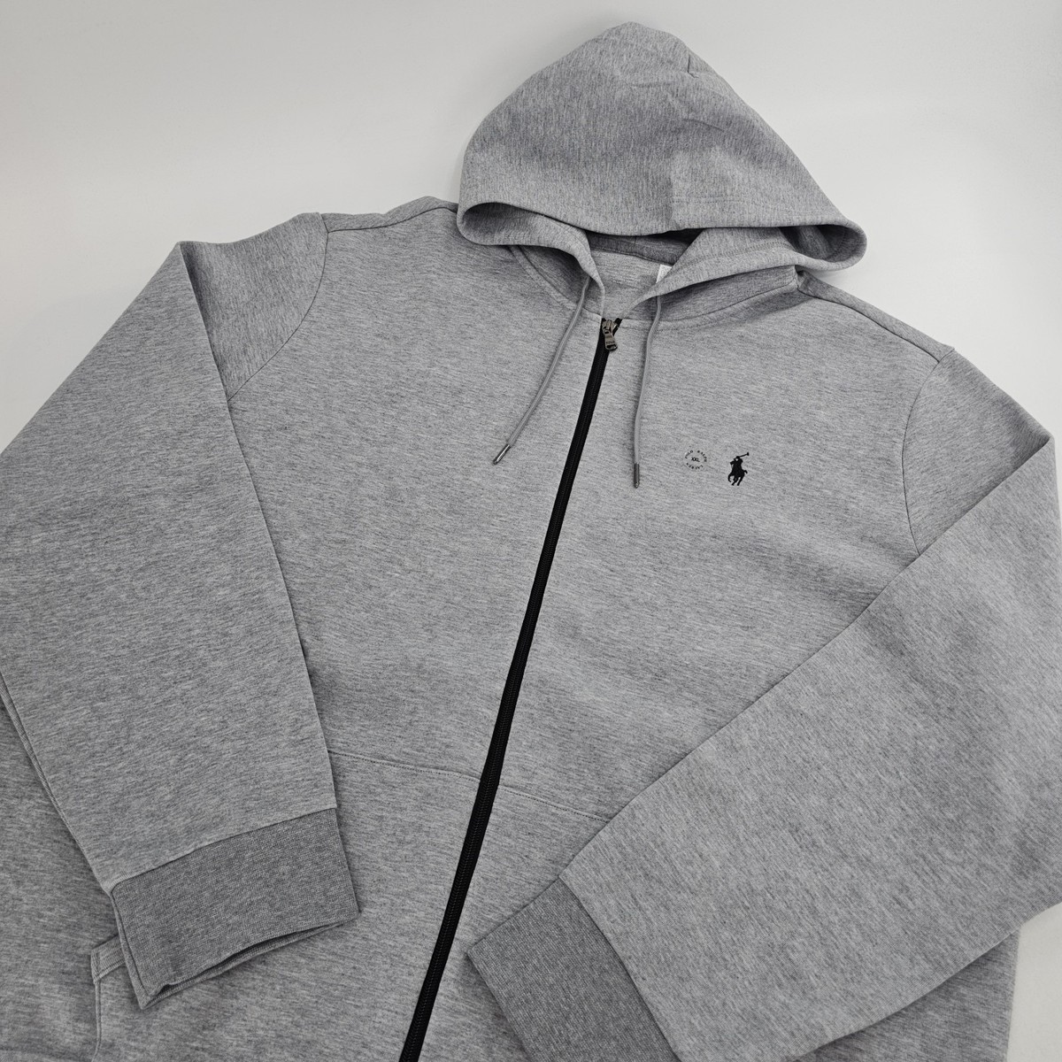 Polo Ralph Lauren Double Knit Zip Hoodie Jacket Mens XXL 2XL Pony