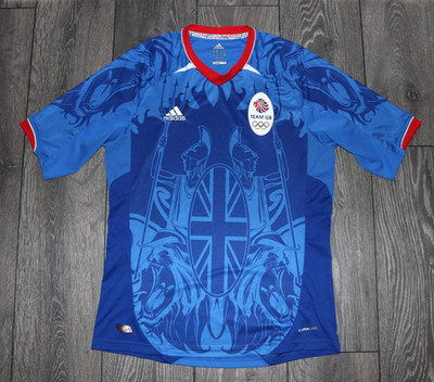 SIZE MEDIUM ADIDAS TEAM GB GREAT BRITAIN JERSEY SHIRT LONDON 2012 OLYMPICS BLUE