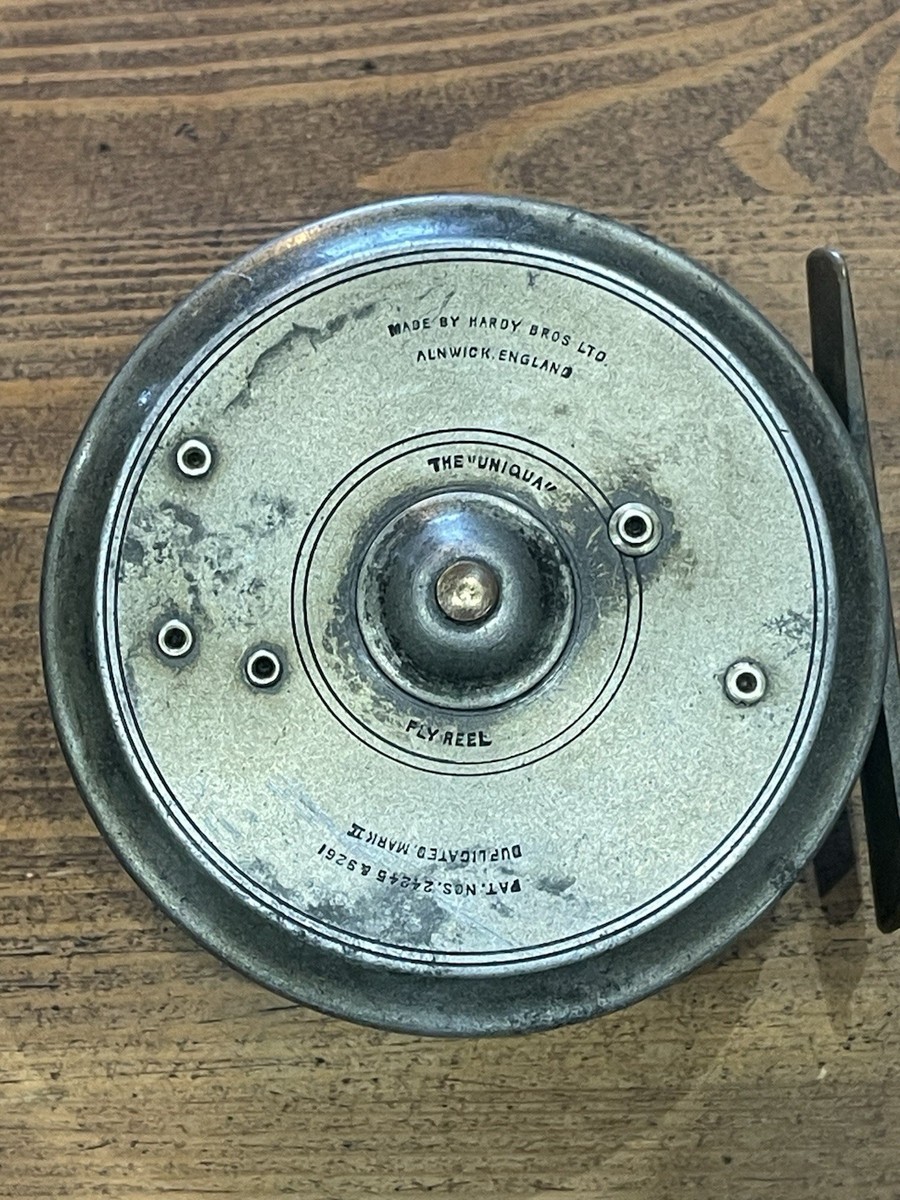 antique salmon fly reel Antique Hardy Fly Fishing Salmon Reel The Uniqua 4in Wide Drum Duplicate Mk  II