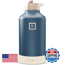 IRON FLASK Camping Hiking Hydration Flask with Straw, Wide Mouth Insulated St