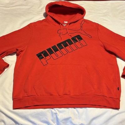 PUMA Men's 2XLPullover Hoodie Red Sweatshirt Hoodie Gray Graphic Logo ~ RN62200