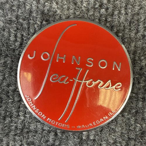 Johnson Sea Horse Outboard Motors 1940s Metal Vintage Pinback Button Advertising