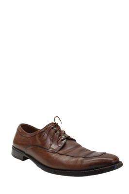 Silvano Sassetti Mens Leather Lace Up Oxford Shoes Brown Size 10.5