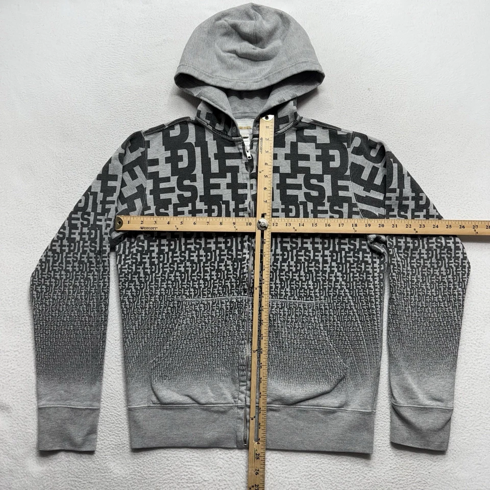 Diesel SUDADERA CON CAPUCHA MONOGRAMA VINTAGE Negra Gris Para Hombre Talla L 🔥 Foto 3 de 4