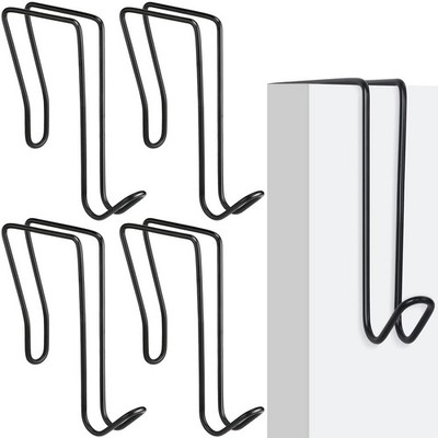 Oudain 4 Pack Wire Cubicle Hooks for Coat Wall Panel Over Black
