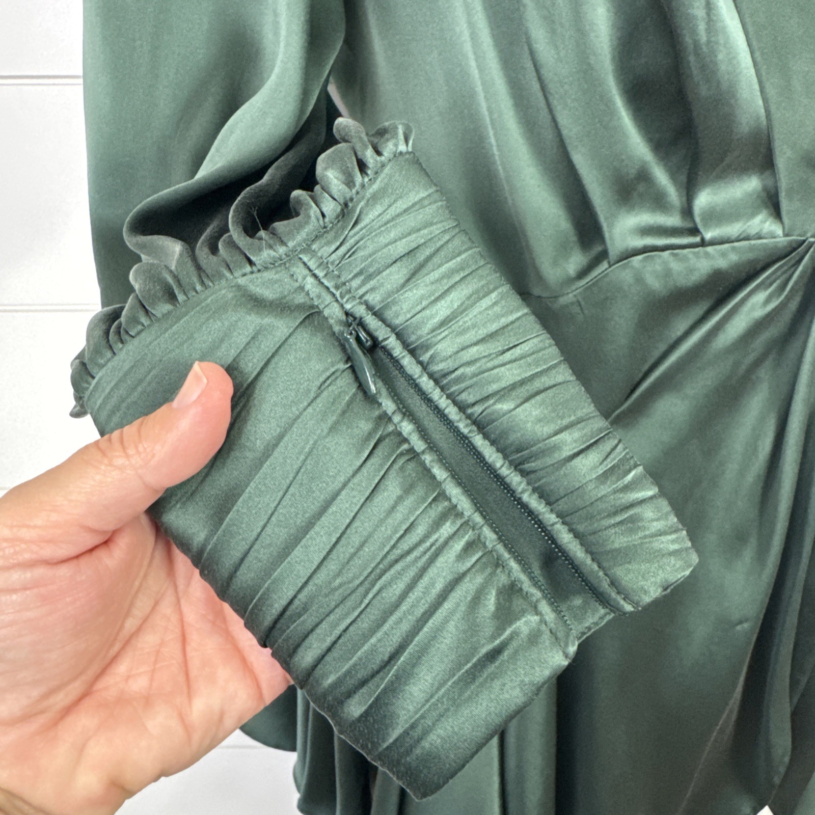 ZIMMERMANN Silk Wrap Front Mini Dress Green sz 1 / Medium