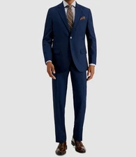 Nautica Men's Blue Modern-Fit Stretch 2-Piece Jacket Pants Suit Size 40R 34W 32L