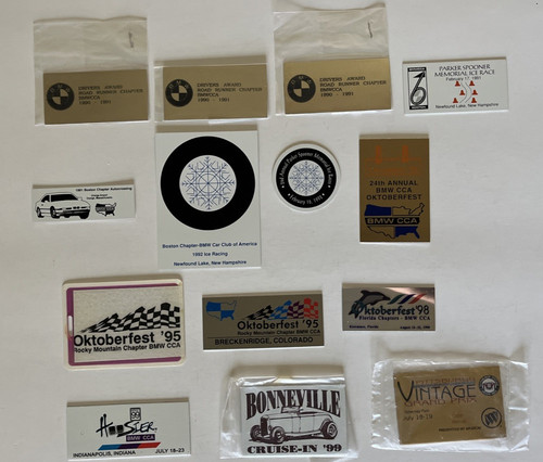 BMW CCA Car Club Oktoberfest Bonneville Buick Dashboard Badge Pass lot of 24