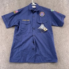 VINTAGE Boys Scouts Uniform Shirt Boys X-Large Blue Button Down Short Sleeve 90s
