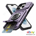 Magnetic Kickstand Ring Case iPhone 17 16 15 14 13 Pro Max Heavy Duty Cover UK