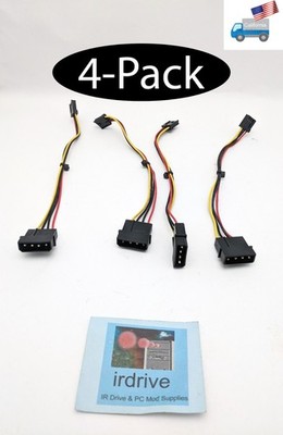 4-pack: 6'' 4-pin Molex to 4pin Floppy Drive Computer PC Cable Adapter