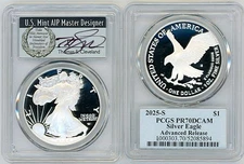 2025-S Proof ASE PR70DCAM PCGS Advanced Release T. Cleveland wreath