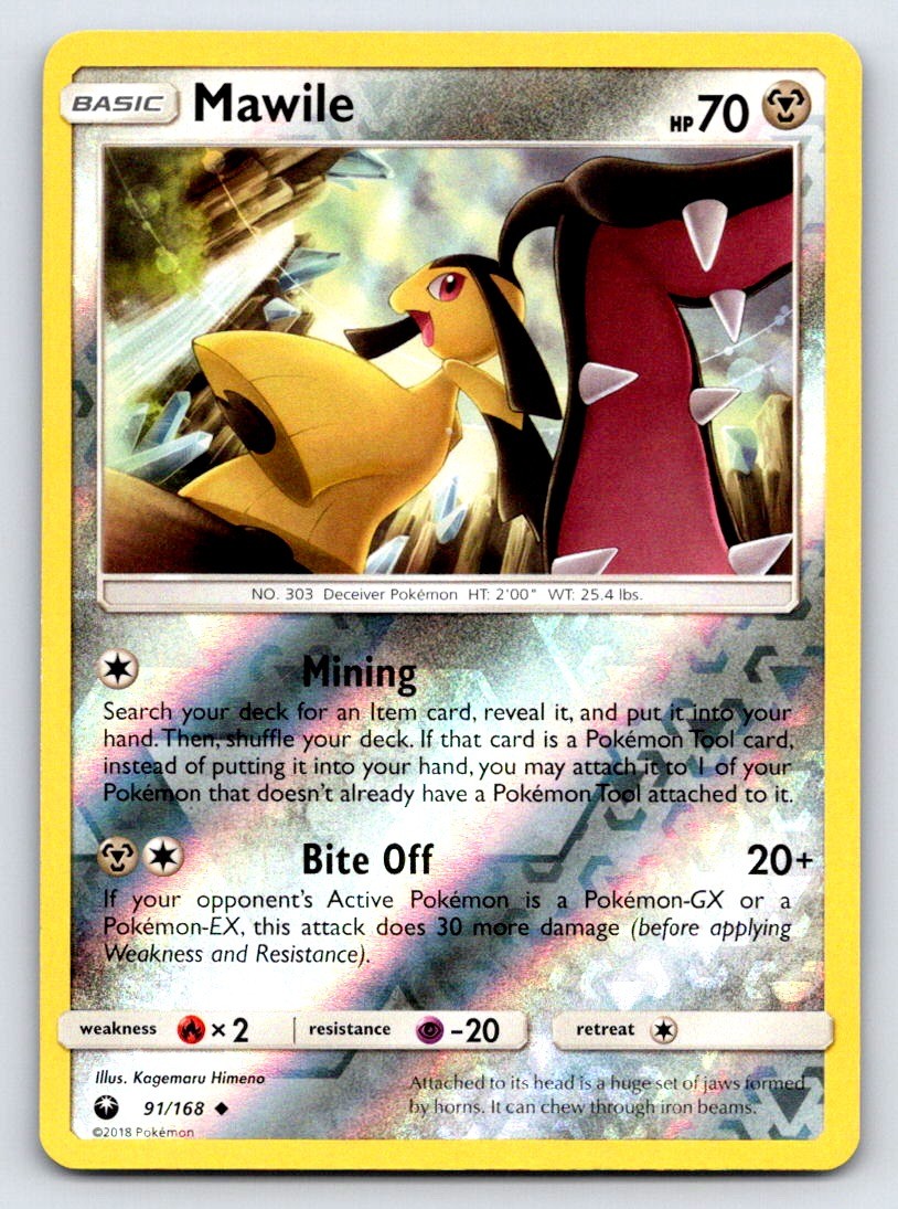 Mawile 91/168 Uncommon Celestial Storm Pokemon Reverse Holo Lightly Played