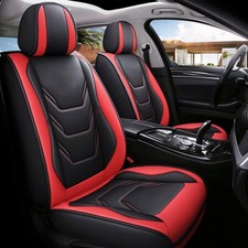 For Toyota Seat Covers Leather Full Set 5 Seats Car Front Rear Protector Cushion