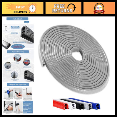Universal 16.5FT Car Door Edge Protector Guards - No Glue Rubber Seal U Shape fo