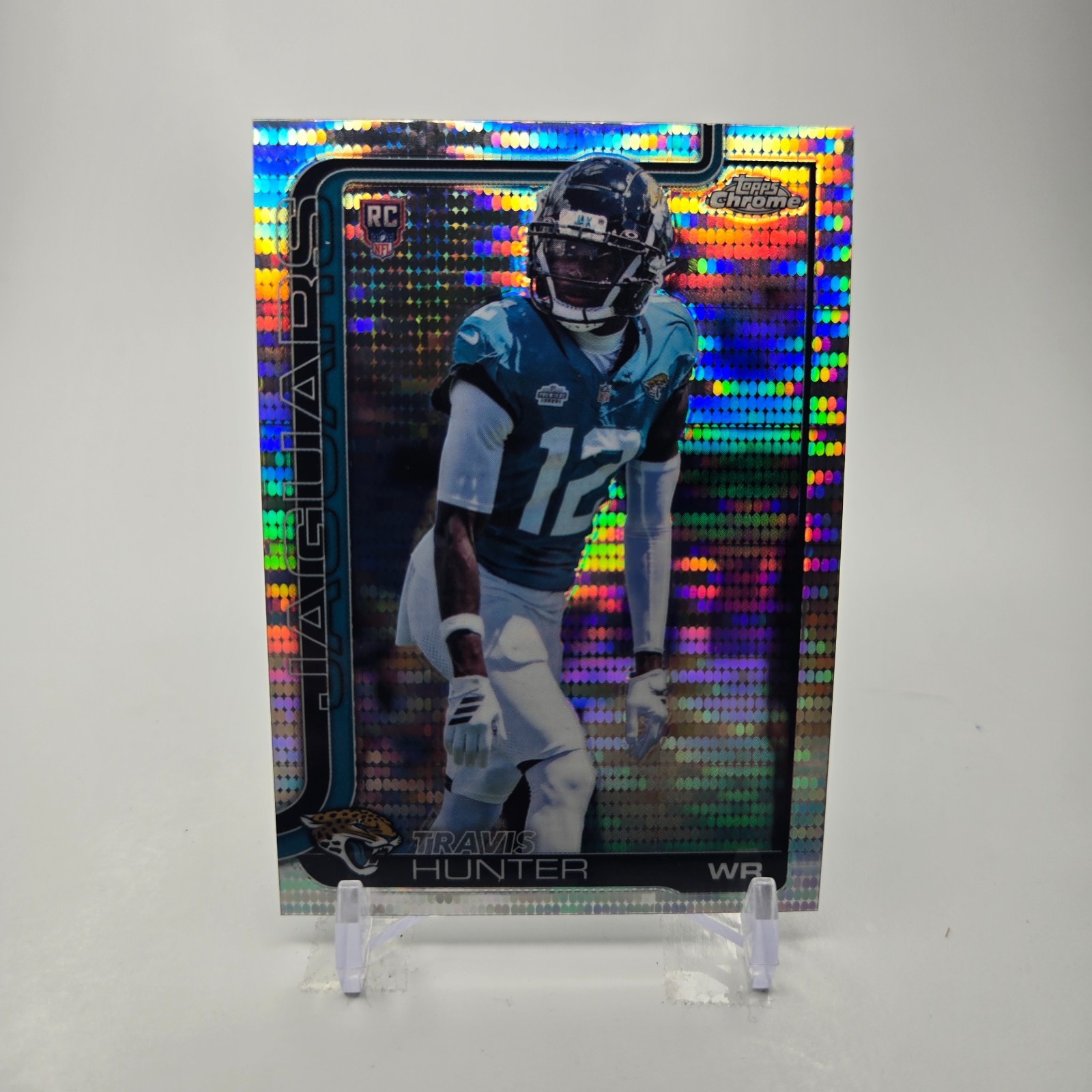 Travis Hunter 2025 Topps Chrome #332 Pulsar Refractor Rookie RC Jaguars E8