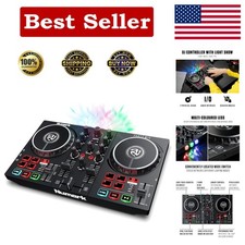 Professional-Grade DJ Controller with 2 Decks, Sync Lights  USB Connectivity