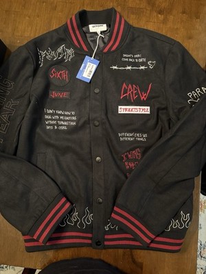 Sixth June Paris Men s Xl Varsity Jacket Black And Red. Stop Living In Fear. 