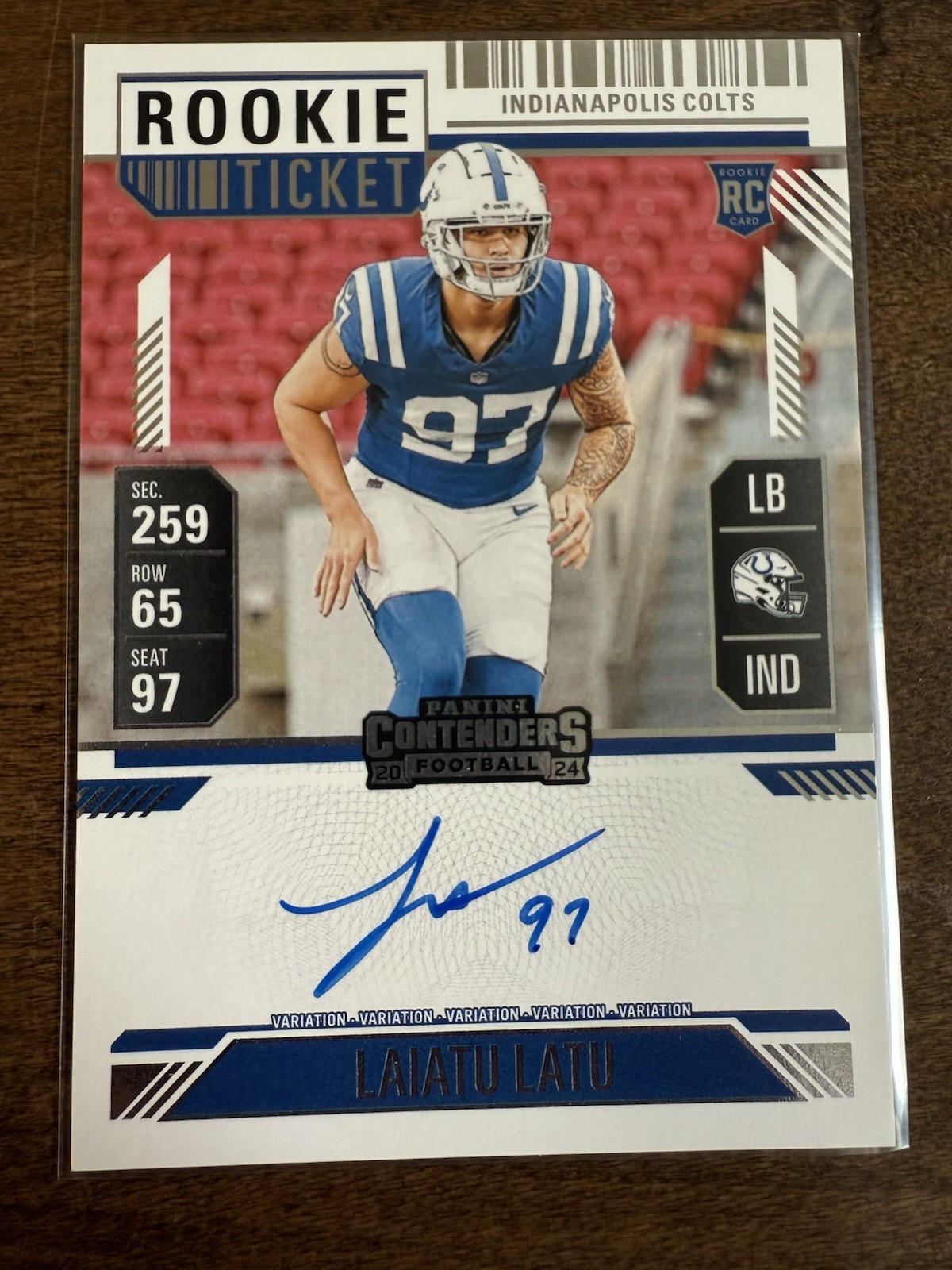 2024 Panini Contenders - Rookie Ticket RPS Variation Laiatu Latu #129 (AU, RC)