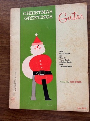 Christmas Greetings for Guitar Ukulele Banjo Russ Ditzel 48 pages 1964