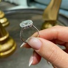 2CT Cushion Lab Created  Moissanite 14k White Gold Plated Halo Engagement Ring — photo 2