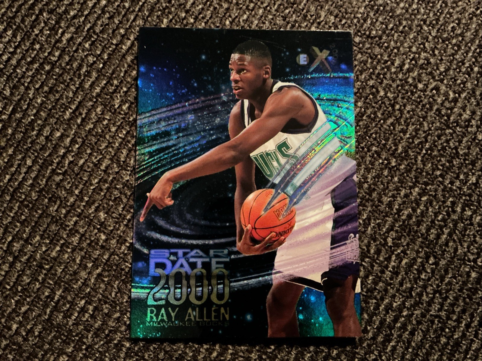 Ray Allen 1996-97 Skybox E-X2000 Star Date 2000 Rookie RC #2 Milwaukee Bucks