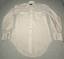 Vintage 80s Wrangler Western Shirt 16x36 Long Tails USA Snap Front Striped