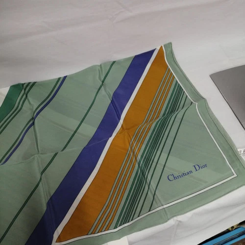 CHRISTIAN DIOR Silk scarf GRN×BLU×YEL