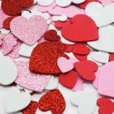 240 Pieces Heart Stickers Self Adhesive Foam Hearts, 3 Sizes in Glitter and M...