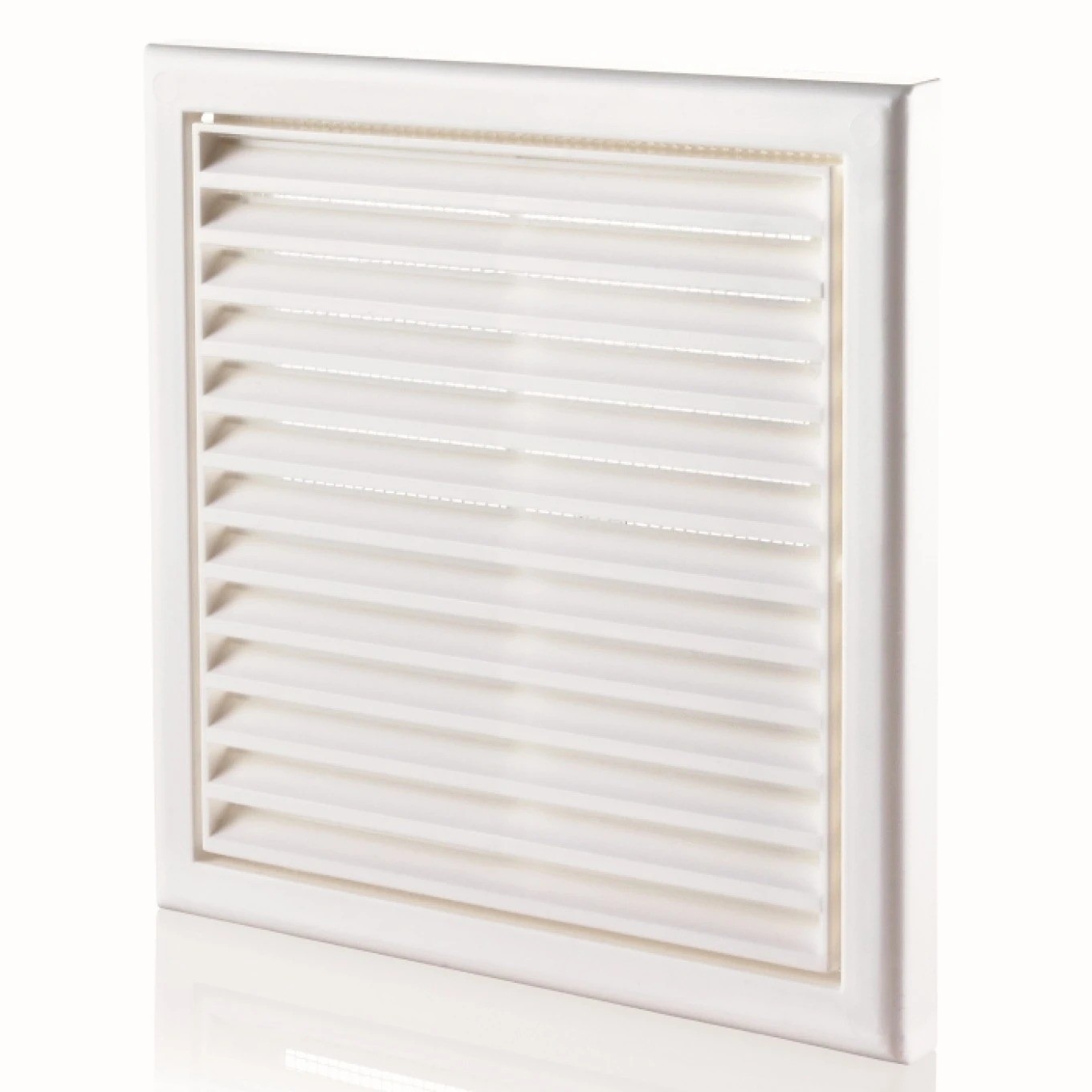 Ventilation grille adjustable 188x188 mm with mesh white MW120AR