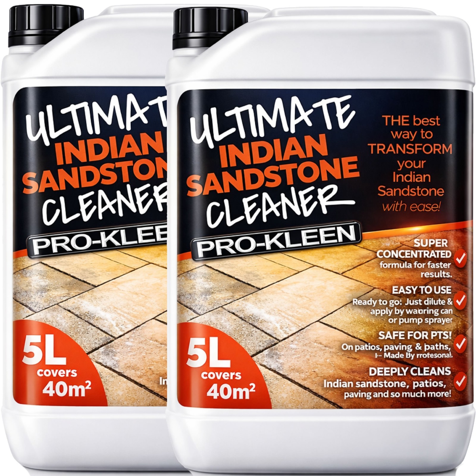 ProKleen Ultimate Indian Sandstone Cleaner Removes Black Spot Dirt Patio 10L