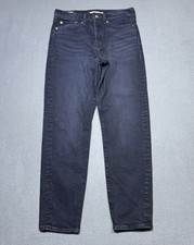 Levis Premium Jeans Womens 27 28x28 Wedgie ButtonFly Black Straight Slim Taper