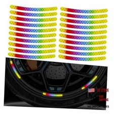 ZIMISI 27PCS Car Wheel Stripe Reflective Stickers   Anti-Scratch Colorful